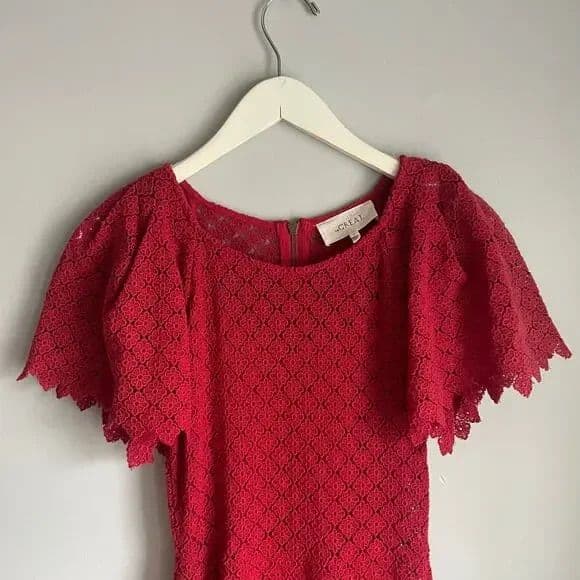The Great Red Eyelet Harmony Cotton Midi Dress sz 0 - Image 4