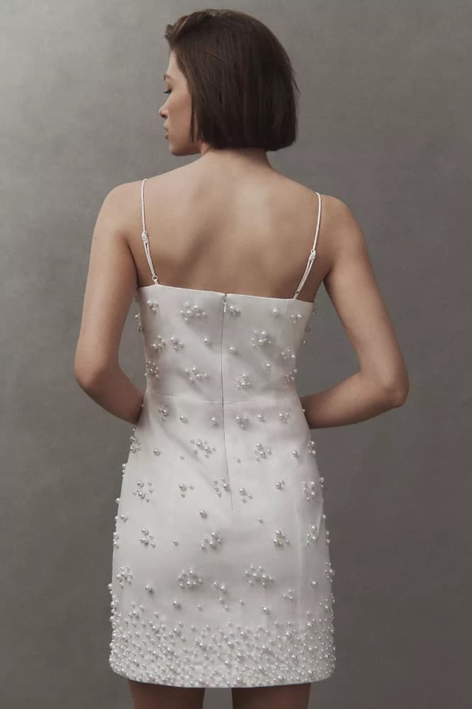 Anthropologie Dress BHLDN Elegant White pearl accents - Image 3