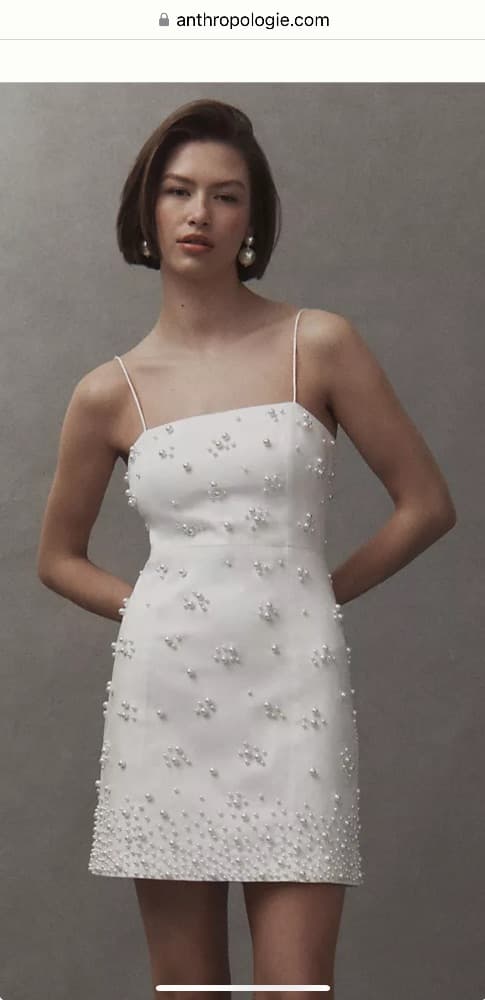 Anthropologie Dress BHLDN Elegant White pearl accents - Image 2