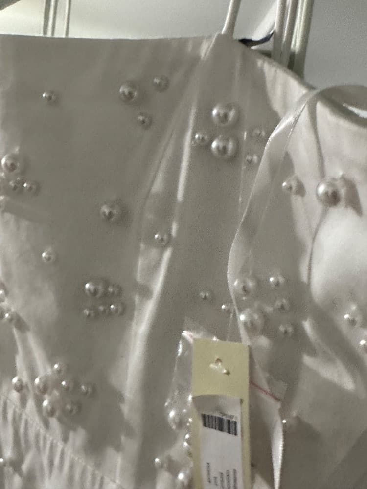 Anthropologie Dress BHLDN Elegant White pearl accents - Image 4