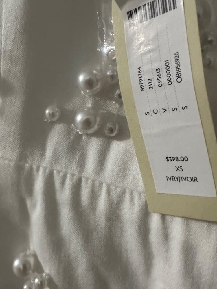 Anthropologie Dress BHLDN Elegant White pearl accents - Image 5