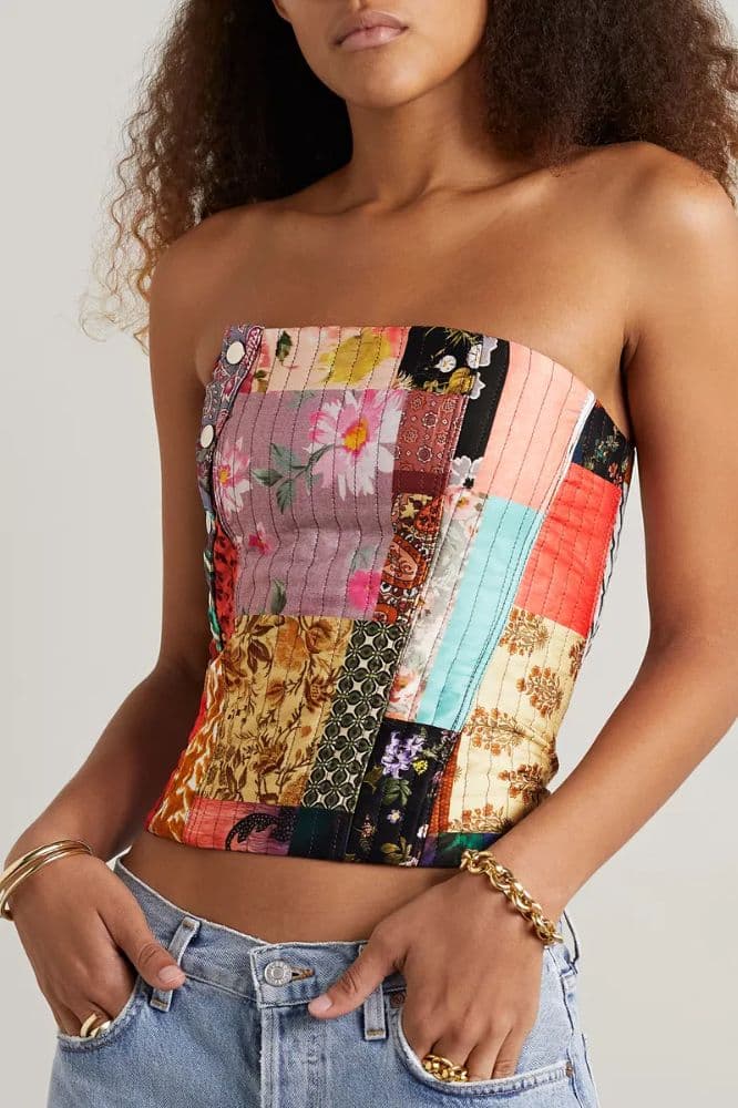 Marques Almeida Silk Patchwork Corset - Image 3