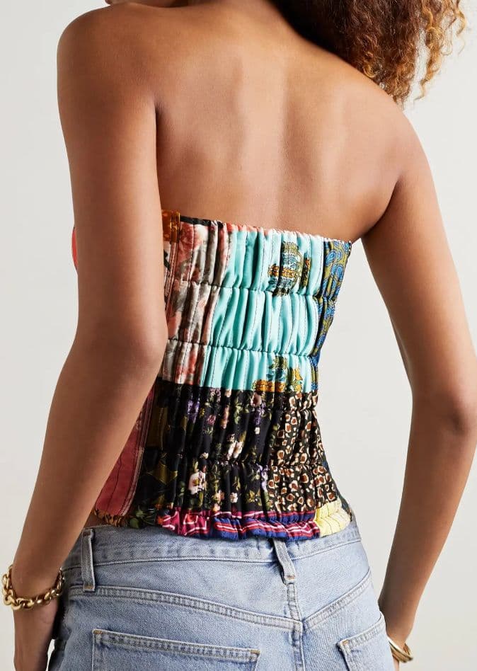Marques Almeida Silk Patchwork Corset - Image 6