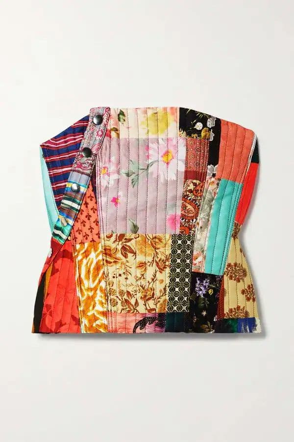 Marques Almeida Silk Patchwork Corset - Image 1