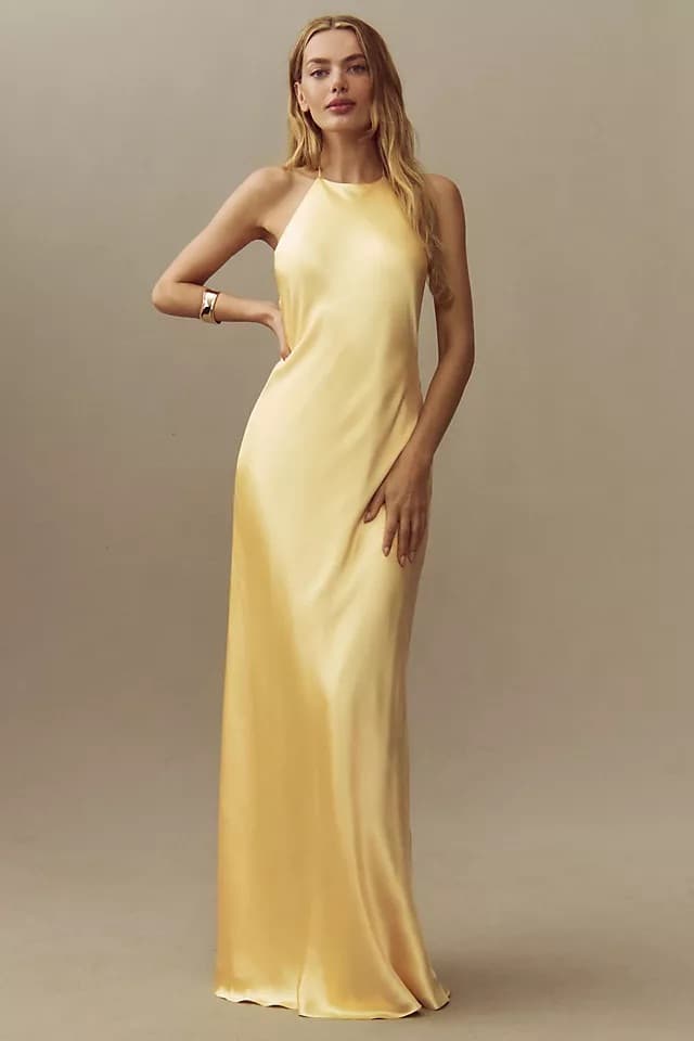 Reformation  Jeany Silk Halter Gown Size M - Image 1