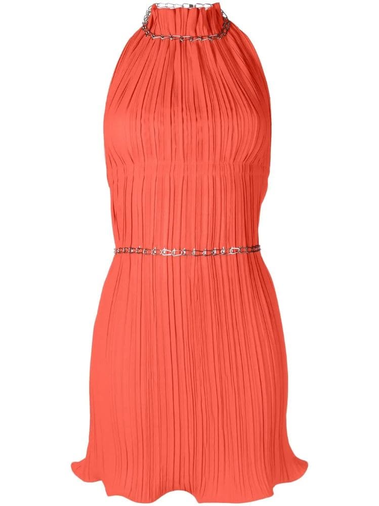 Dion Lee Chain Pleat Halter Mini Dress - Image 1