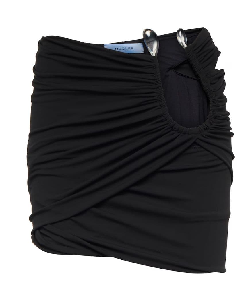 MUGLER Ring-detail ruched jersey miniskirt/Top - Image 2