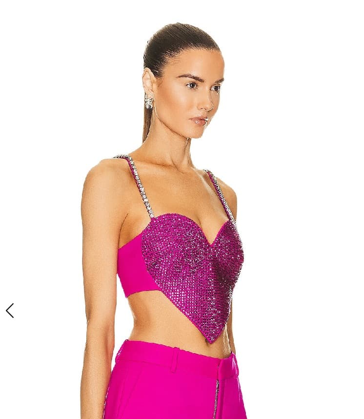 AREA Pink Crystal Bra Top - Image 3
