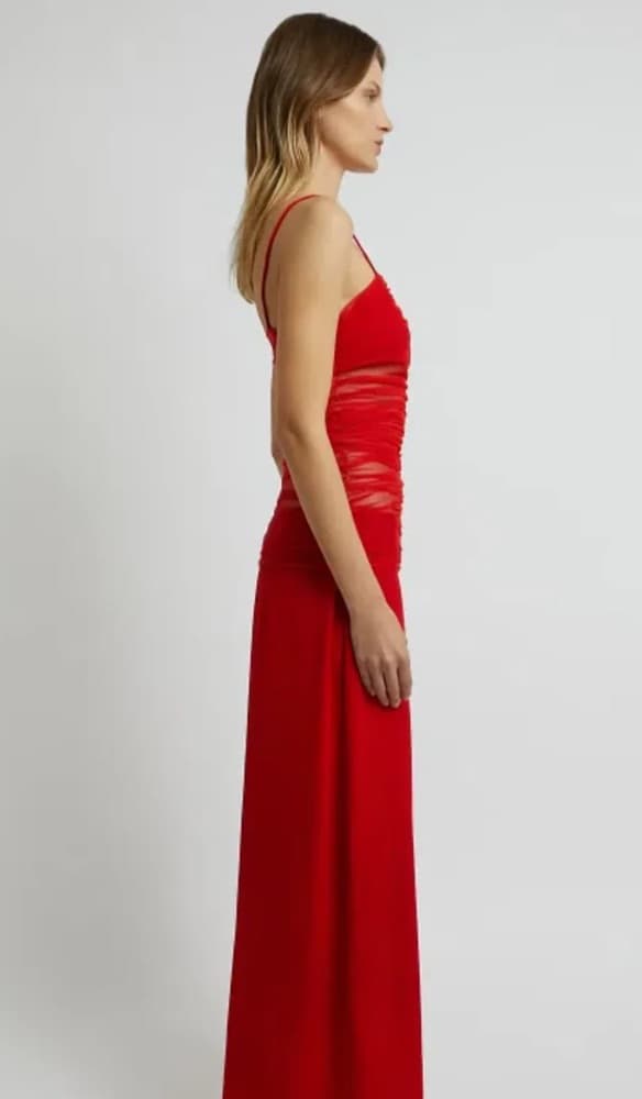 Christopher Esber Red Mesh Cutout Dress - Image 3