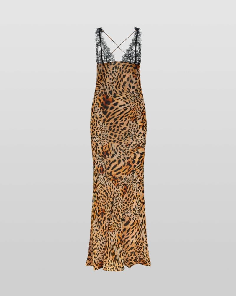 Rat & Boa – Akima Leopard Lace-Trim Slip Dress - Image 4