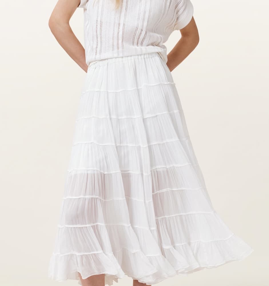 AllSaints White Midi Skirt - Image 3