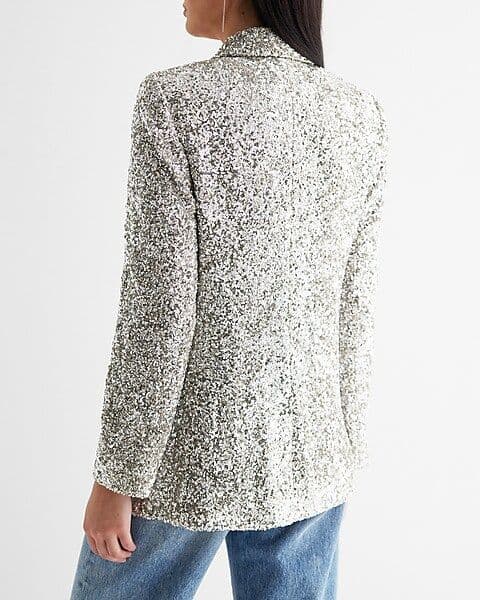 Silver Sequin Blazer - Image 3