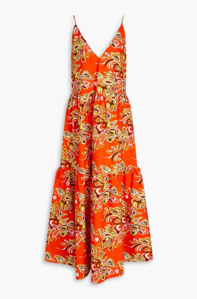 Emilio Pucci Printed Poplin Tiered Maxi Dress - Image 1