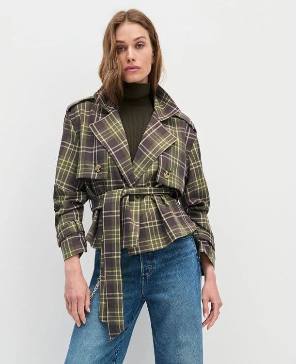 Favorite Daughter Cropped Charles Trench & Fantasy Sheer Top - Image 5
