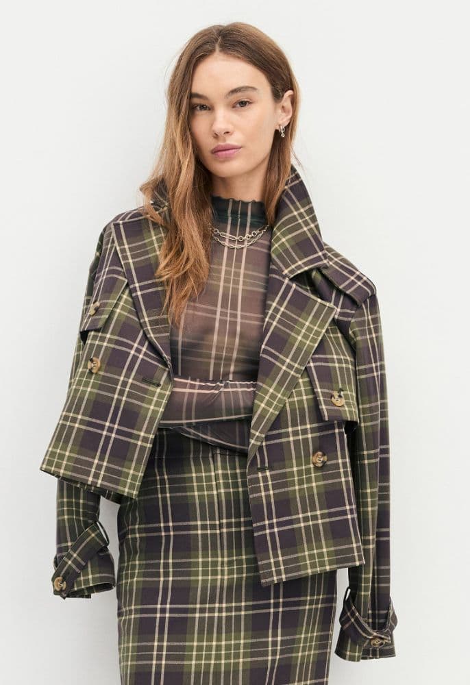 Favorite Daughter Cropped Charles Trench & Fantasy Sheer Top - Image 3