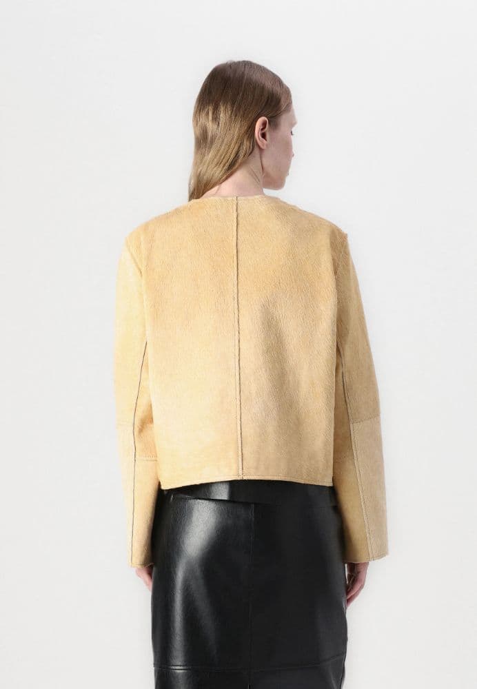 Samsøe Samsøe SALYDIA - Leather jacket - dusty yellow - Image 2