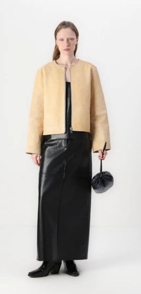 Samsøe Samsøe SALYDIA - Leather jacket - dusty yellow - Image 3