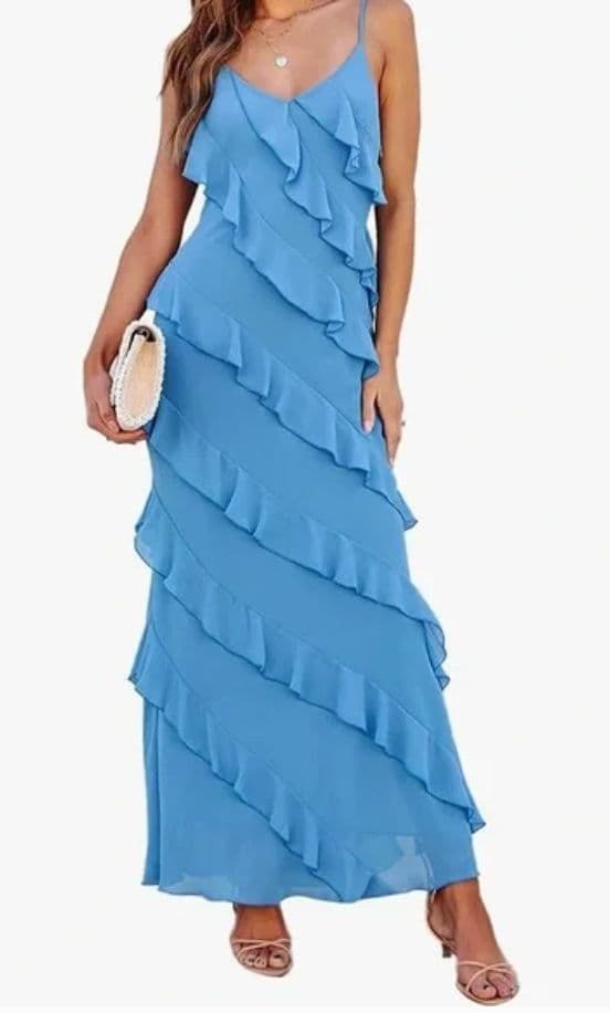 Petal and Pup Ciao Ruffle Chiffon Gown - Image 1