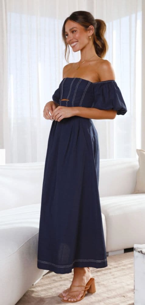 Claira Midi Dress - Navy - Image 2