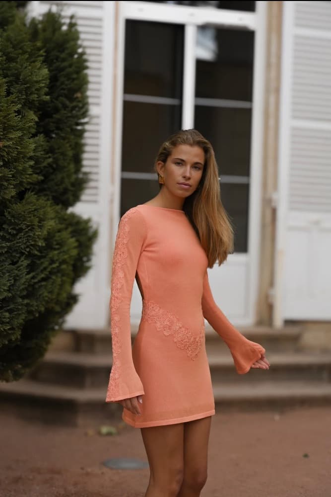 Yellow the Label Delphine Dress in Peach - Image 1