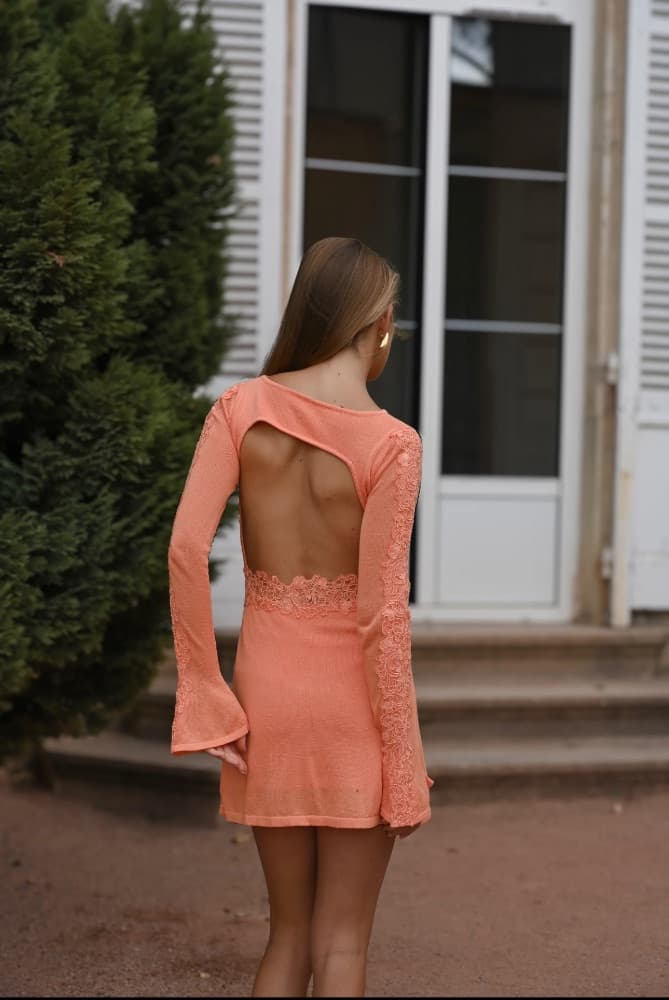 Yellow the Label Delphine Dress in Peach - Image 2