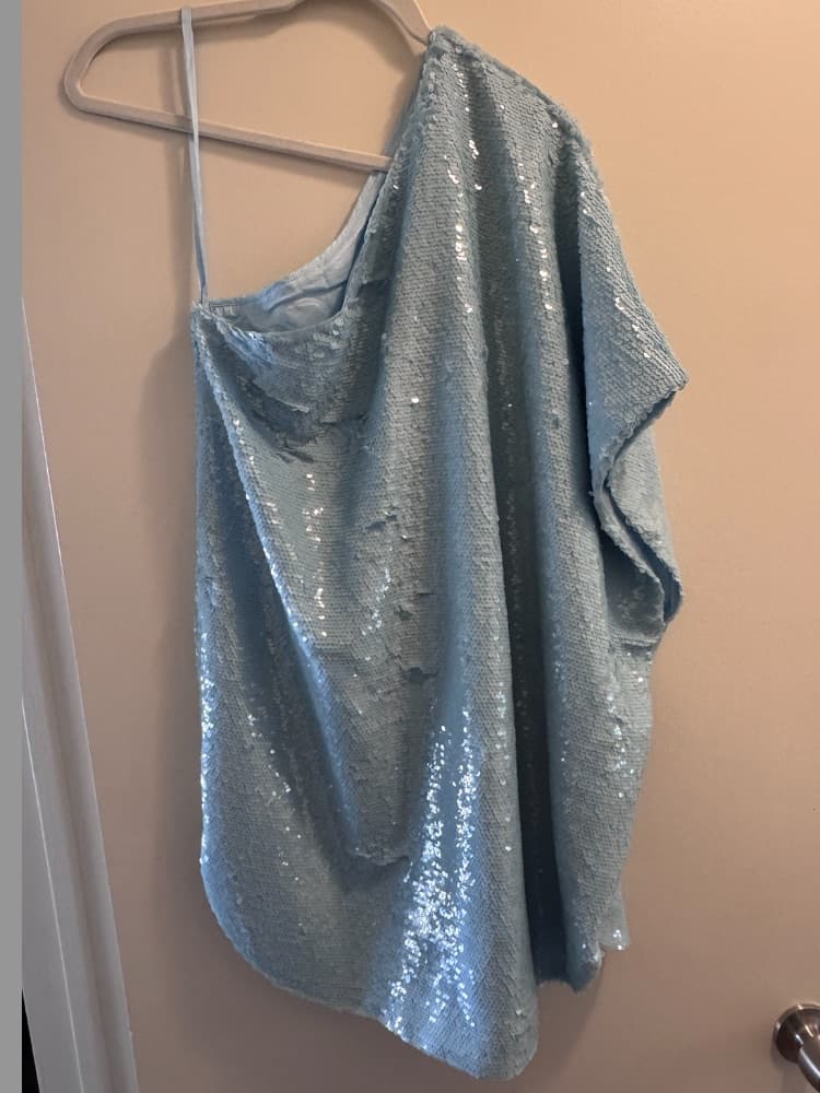 The Frankie Shop Sequined One-Shoulder Minidress - Image 1