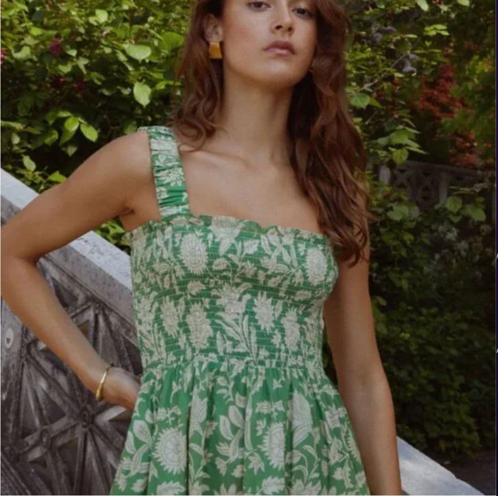 Elegant, Floral Green Garden Dress - Image 3