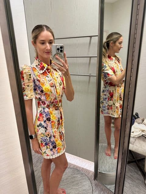 ZIMMERMANN Belted floral-print linen mini shirt dress - Image 4