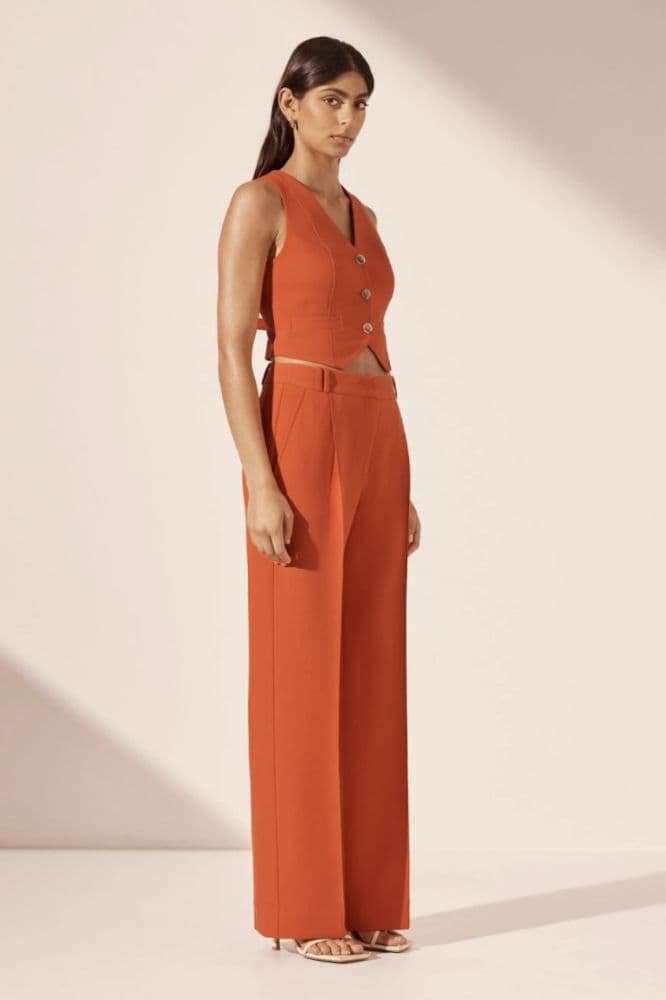 Shona Joy Structured Orange Irena Pants - Image 2
