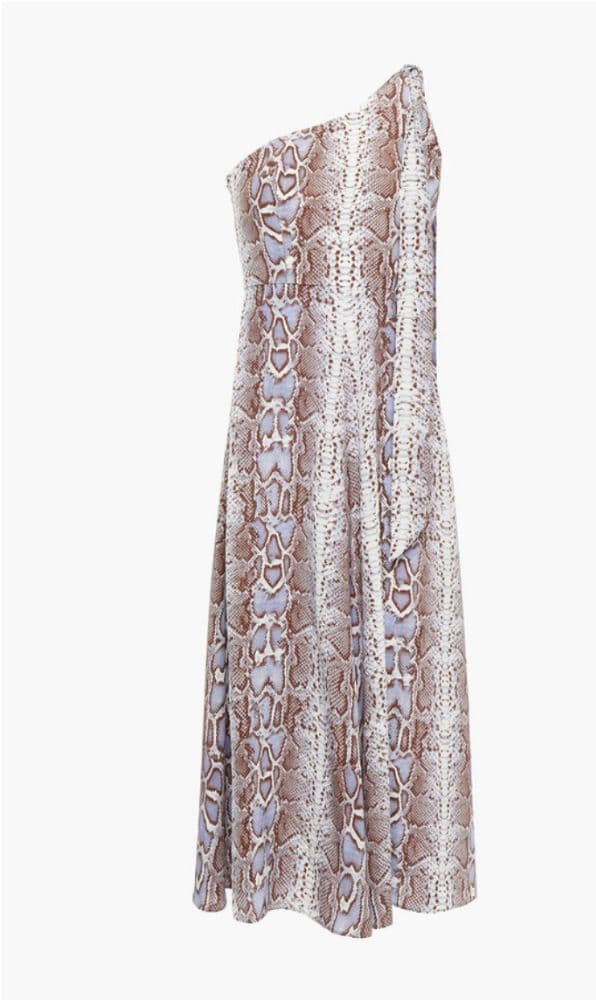 Zimmerman Snake Silk Crepe de Chine Midi Dress - Image 1