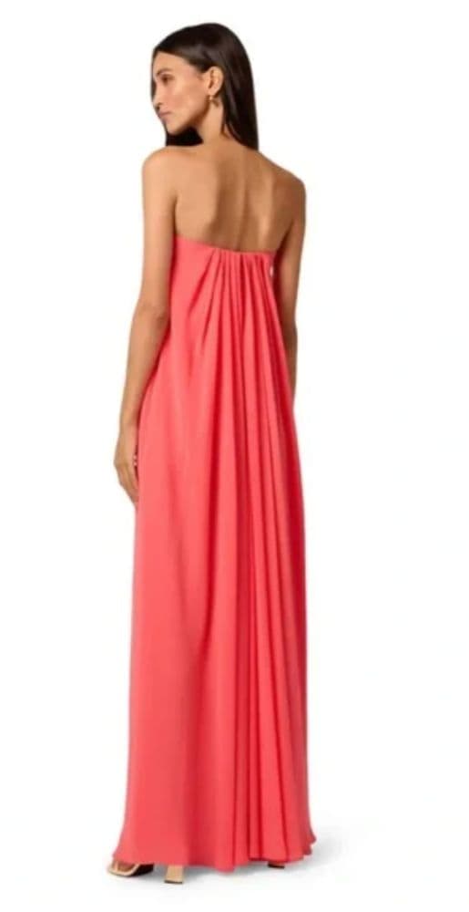 Strapless Maxi Dress in Coral - Image 2