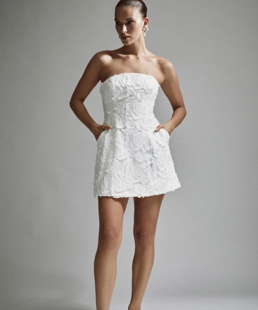White Floral Mini Dress - Image 1