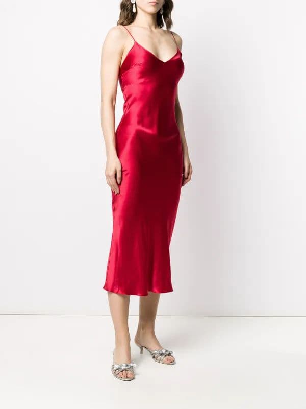 Gilda & Pearl Sophia Silk Slip Dress | Minimal Evening Midi | Size M - Image 1