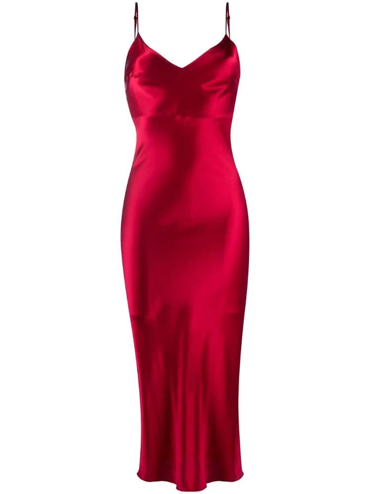 Gilda & Pearl Sophia Silk Slip Dress | Minimal Evening Midi | Size M - Image 2