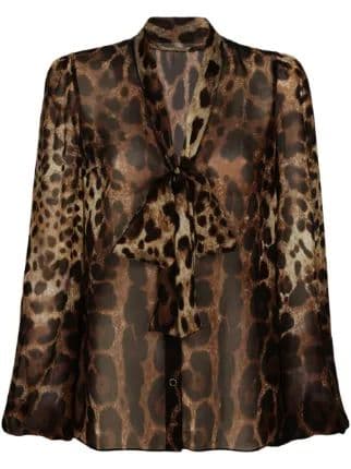 Dolce & Gabbana Leopard Silk Blouse | Iconic Statement Top | IT 40 (US 4) - Image 1