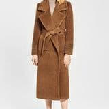 Sentaler Bouclé Alpaca Wrap Coat | Caramel Long Luxury Coat | Size S - Image 1