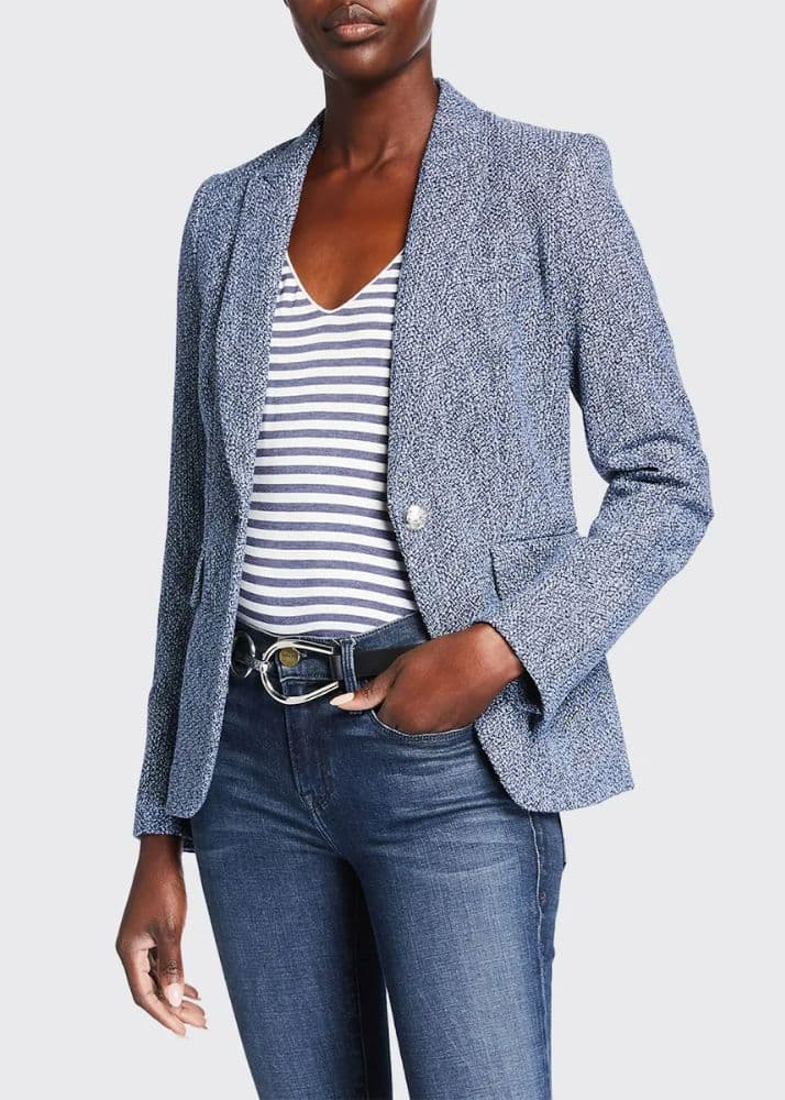 Veronica Beard Cutaway Blazer | Navy | Size 4 | Tailored Luxury - Image 1