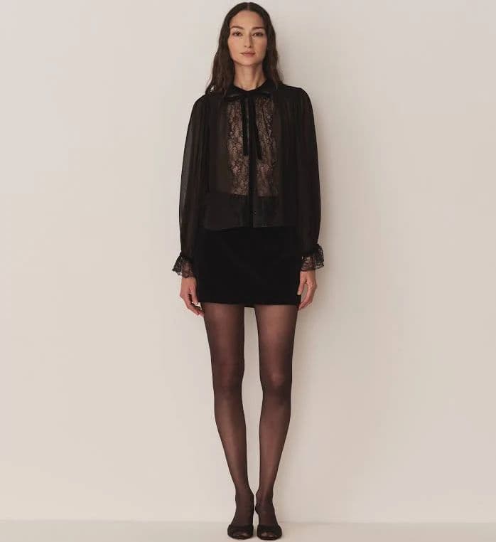 Dôen Leia Top | Black | Size S | Romantic Statement Blouse - Image 3