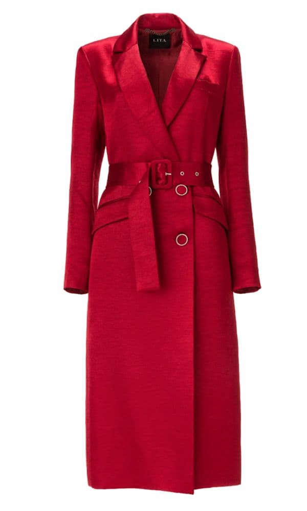 Statement Red Trench Coat | Dramatic Evening Outerwear - Image 1