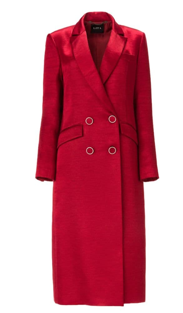 Statement Red Trench Coat | Dramatic Evening Outerwear - Image 4