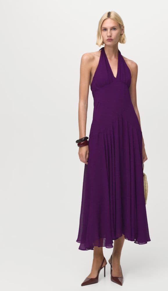 Mango Purple Halter Dress - Image 2
