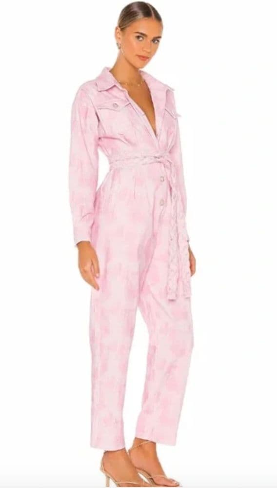 Love Shack Fancy Pink Corduroy Jumpsuit - Image 1