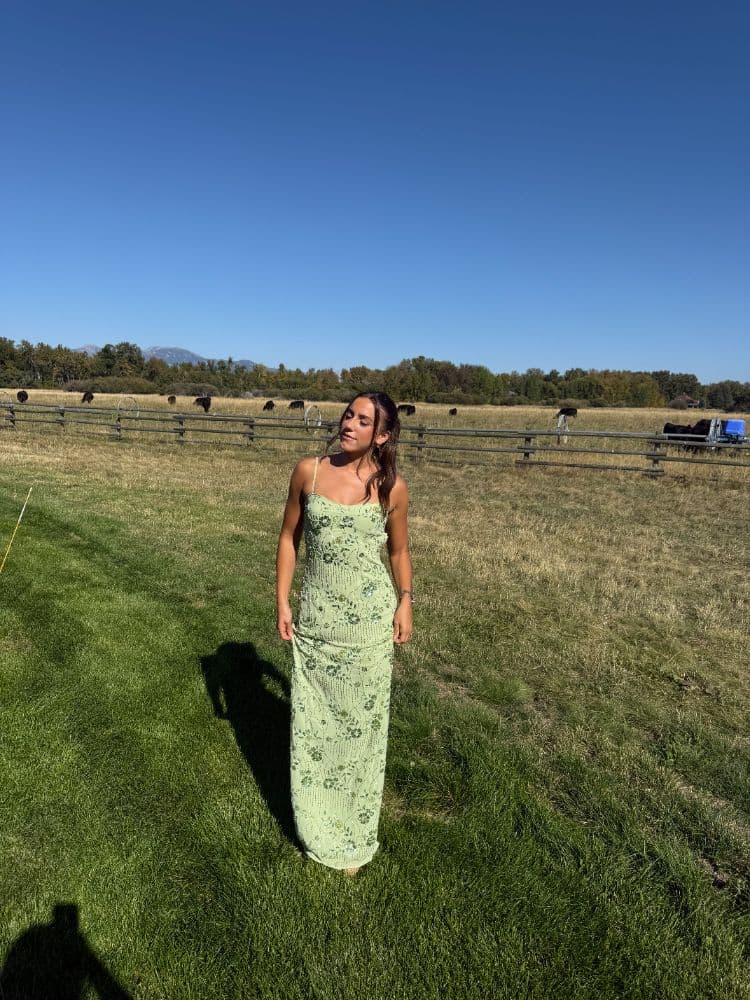Green Beaded Dress - Image 1