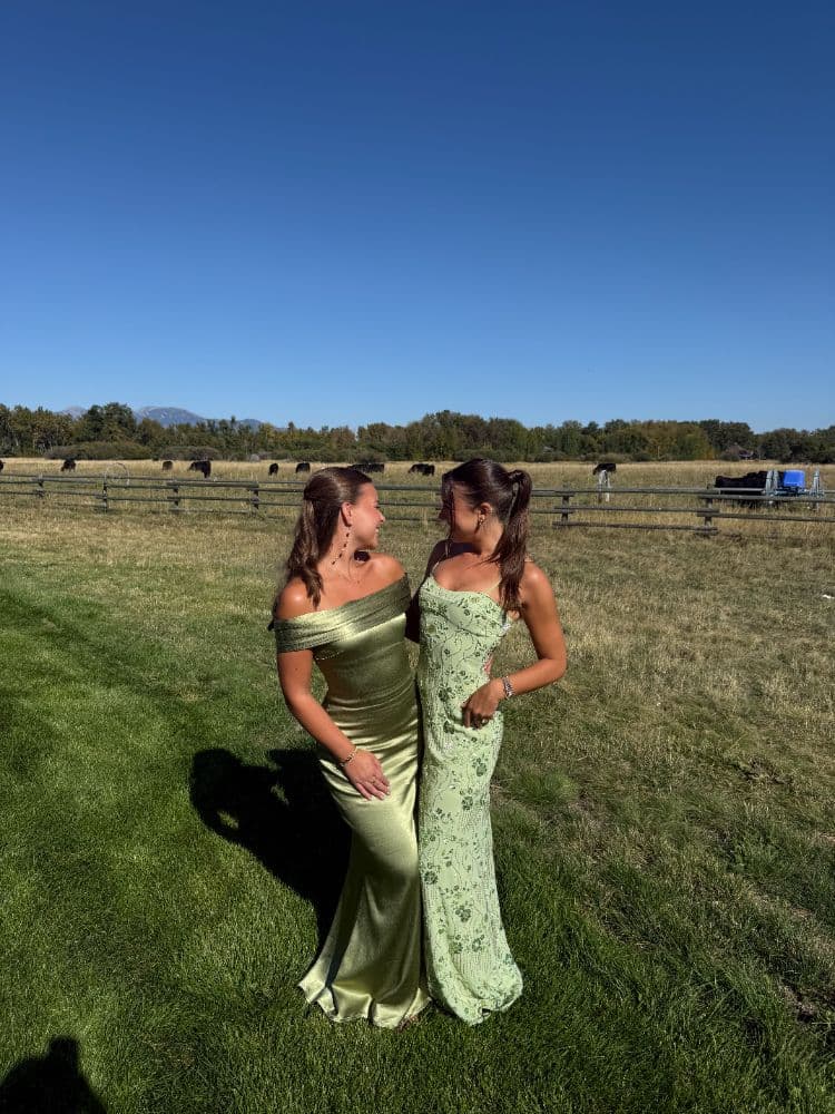 Green Beaded Dress - Image 2