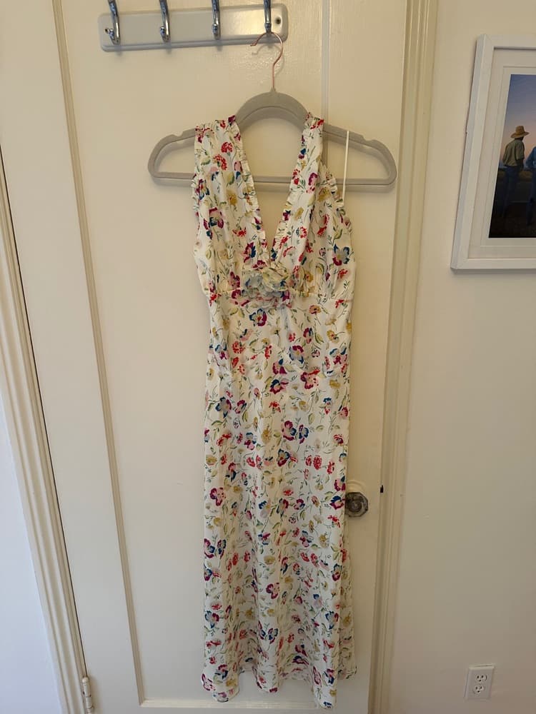 Doen Mazarine Windswept Blooms Silk Halter Dress - Image 2