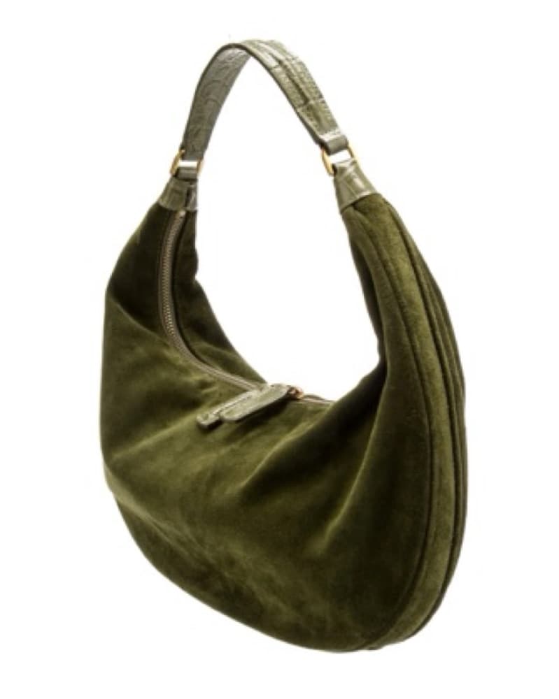 Staud Green Suede Shoulder Bag - Image 2