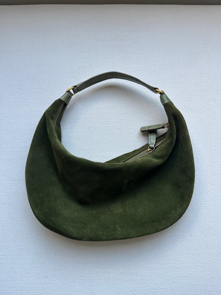 Staud Green Suede Shoulder Bag - Image 3