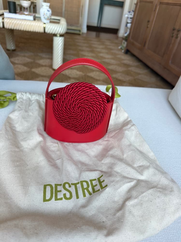 Desitree Red Gunther Passementerie Mini Satin Bag - Image 2