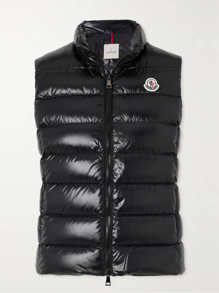 MONCLER Ghany quilted glossed-shell down vest - Image 1
