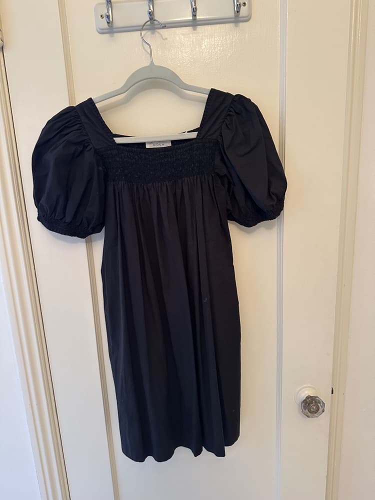 DÔEN Earhart Puff-Sleeve Black Minidress - Image 4
